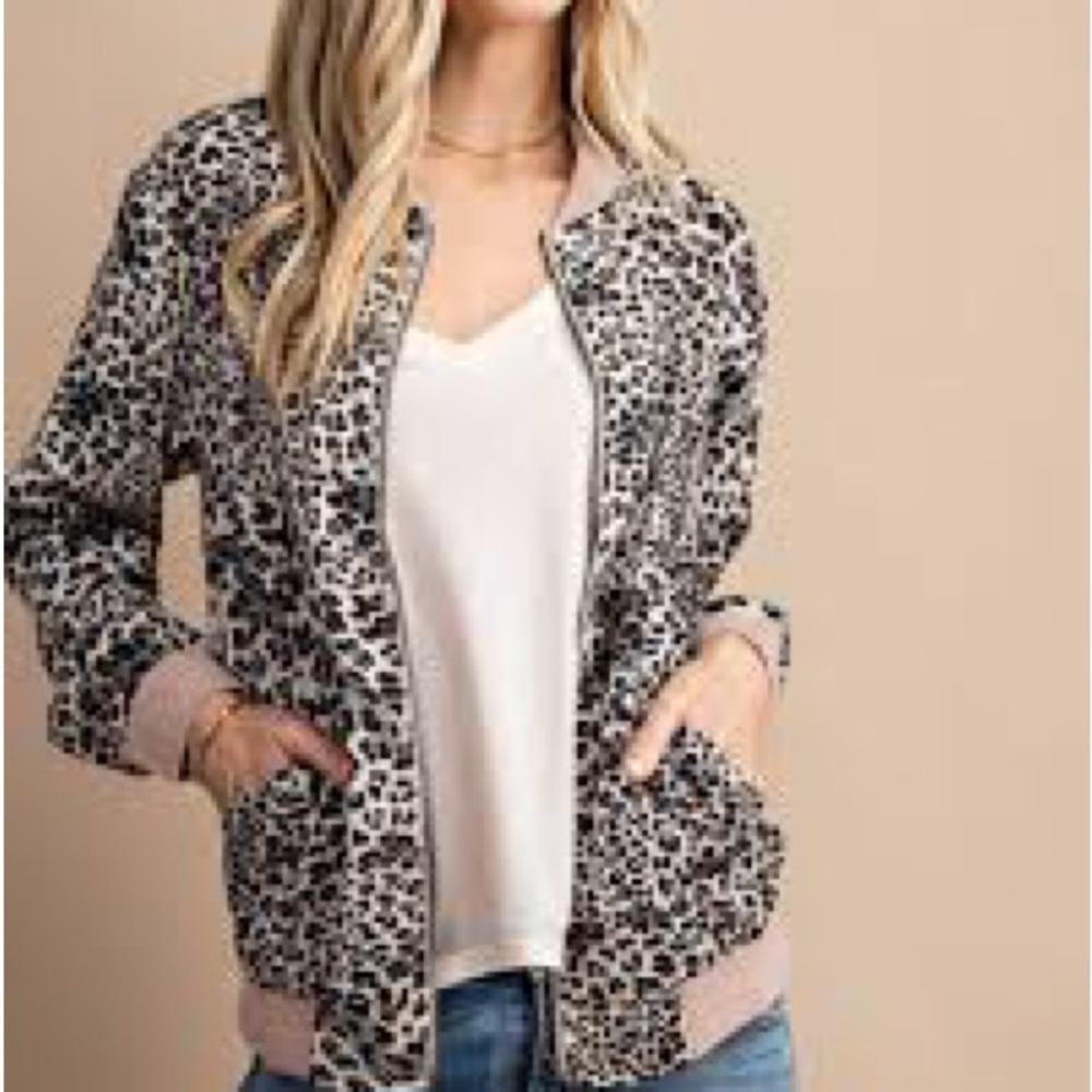 Kori Leopard Print Women's Bomber Jacket size small